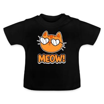 Katze Kätzchen Mietzekatze Haustier Geschenk - Baby Bio-T-Shirt mit Rundhals - Schwarz - Vorne