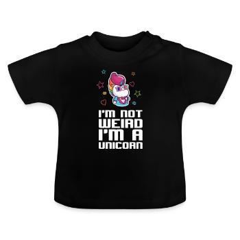 I am a unicorn - Baby Organic T-Shirt with Round Neck - black - Front