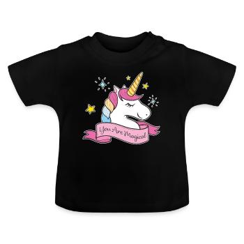Magical - Baby Organic T-Shirt with Round Neck - black - Front