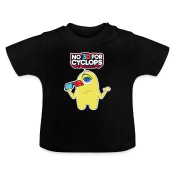 Comic 3D Glasses Cyclops Cinema Movie Comic Gift - Baby Organic T-Shirt with Round Neck - black - Front