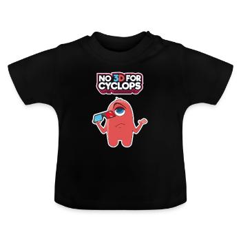 Comic 3D Glasses Cyclops Cinema Movie Comic Gift - Baby Organic T-Shirt with Round Neck - black - Front