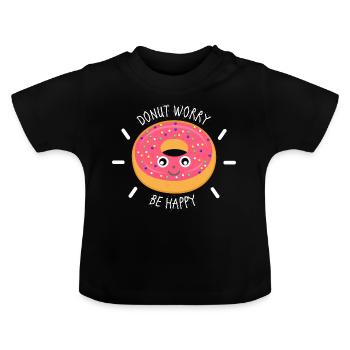 Donut - Baby Bio-T-Shirt mit Rundhals - Schwarz - Vorne