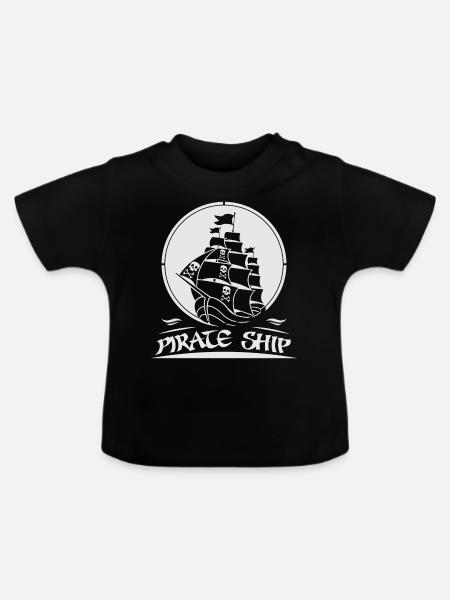 Pirat - Baby Bio-T-Shirt mit Rundhals - Schwarz