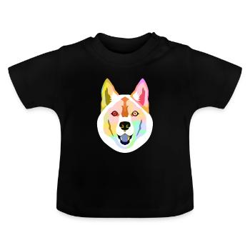 chien - T-shirt bio col rond Bébé - noir - Devant
