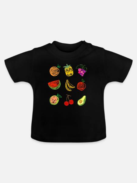 Fruit Salad - Baby Bio-T-Shirt mit Rundhals - Schwarz