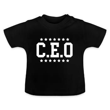 Boss Chef CEO Geschenk - Baby Bio-T-Shirt mit Rundhals - Schwarz - Vorne