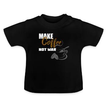 Kaffee - Baby Bio-T-Shirt mit Rundhals - Schwarz - Vorne
