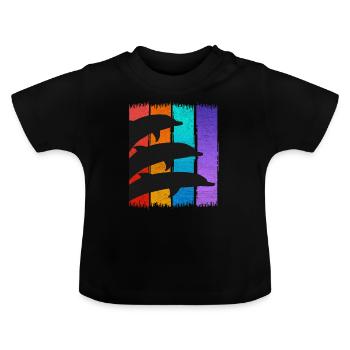 Delfin Delfine - Baby Bio-T-Shirt mit Rundhals - Schwarz - Vorne