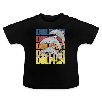 Dauphin des dauphins - T-shirt bio col rond Bébé - noir - Devant
