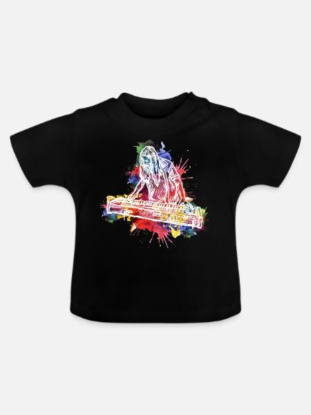 Keyboarder - Baby Bio-T-Shirt mit Rundhals - Schwarz