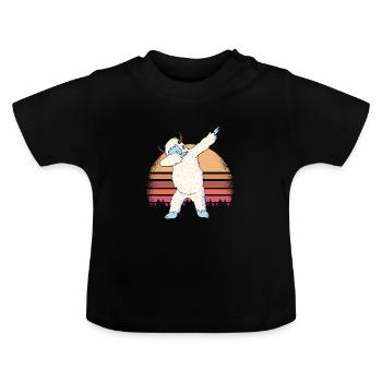 Yeti dabbing - Baby Bio-T-Shirt mit Rundhals - Schwarz - Vorne