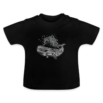 Animaux marins créatures marines - T-shirt bio col rond Bébé - noir - Devant