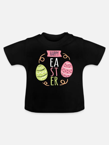 Ostern - Baby Bio-T-Shirt mit Rundhals - Schwarz
