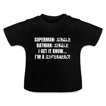 Super Single - Baby Bio-T-Shirt mit Rundhals - Schwarz - Vorne