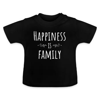 Happiness Familiy - Baby Bio-T-Shirt mit Rundhals - Schwarz - Vorne