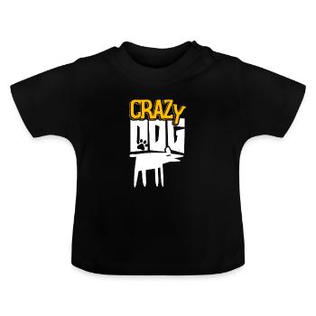 chien - T-shirt bio col rond Bébé - noir - Devant