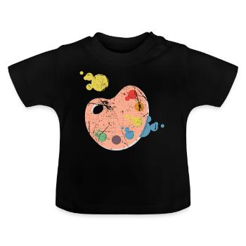 Kunst - Baby Bio-T-Shirt mit Rundhals - Schwarz - Vorne