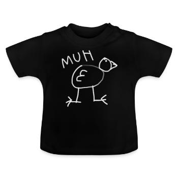 Duck Muh Funny Funny Gift Ducks - Baby Organic T-Shirt with Round Neck - black - Front