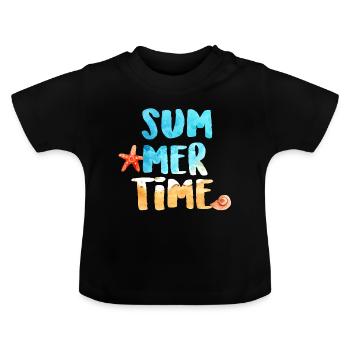 vacances - T-shirt bio col rond Bébé - noir - Devant