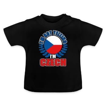 République tchèque - T-shirt bio col rond Bébé - noir - Devant