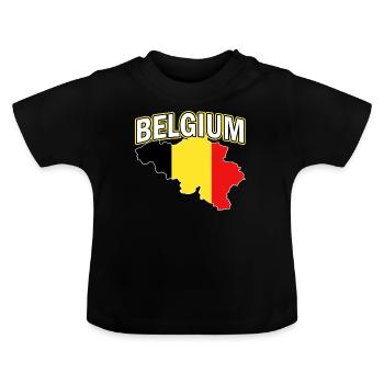 Belgium - Baby Organic T-Shirt with Round Neck - black - Front