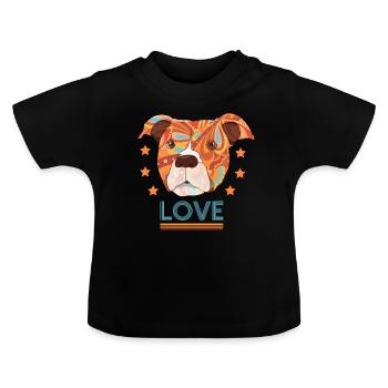 Hundeliebe Hundeliebhaber - Baby Bio-T-Shirt mit Rundhals - Schwarz - Vorne