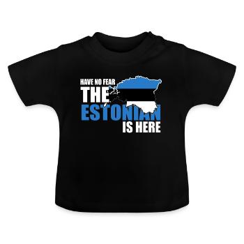 Estonie - T-shirt bio col rond Bébé - noir - Devant