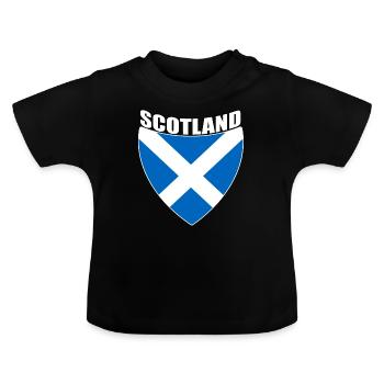 Schottland Flagge Nationalitaet Edinburgh Herkunft - Baby Bio-T-Shirt mit Rundhals - Schwarz - Vorne