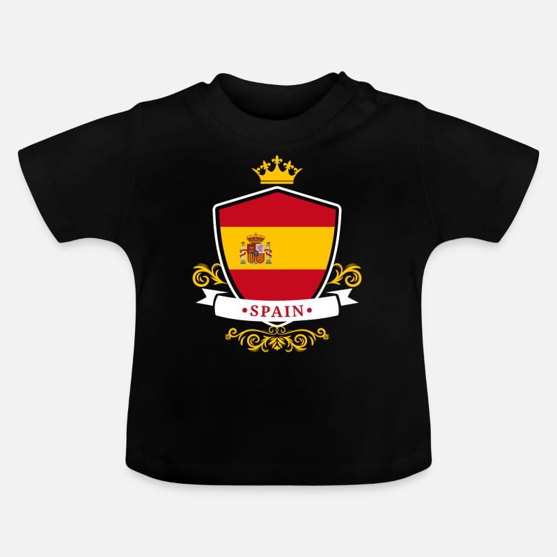 Espagne cadeau drapeau espagnol espagnol - T-shirt bio col rond Bébé - noir
