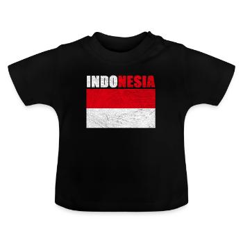 Indonésie - T-shirt bio col rond Bébé - noir - Devant