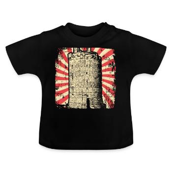 Burg Mittelalter - Baby Bio-T-Shirt mit Rundhals - Schwarz - Vorne