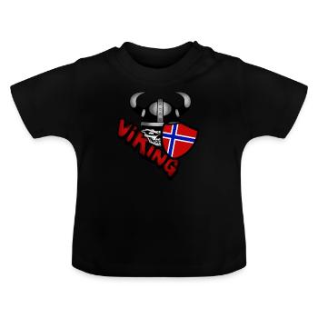 Norwegen - Baby Bio-T-Shirt mit Rundhals - Schwarz - Vorne