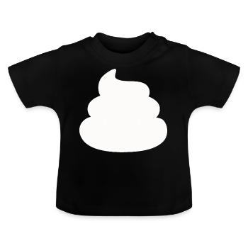Kackhaufen Scheiße schlicht - Baby Bio-T-Shirt mit Rundhals - Schwarz - Vorne