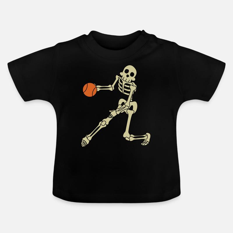 Squelette de basket - T-shirt bio col rond Bébé - noir
