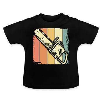 Holzfäller - Baby Bio-T-Shirt mit Rundhals - Schwarz - Vorne