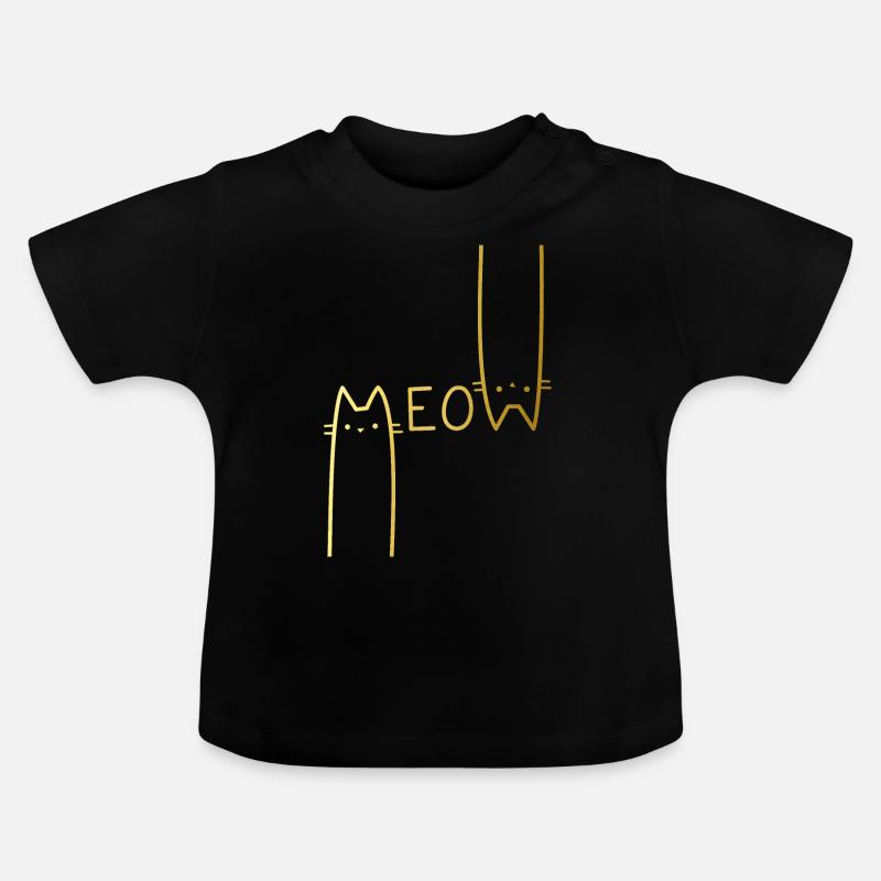 Meow! - Baby Bio-T-Shirt mit Rundhals - Schwarz