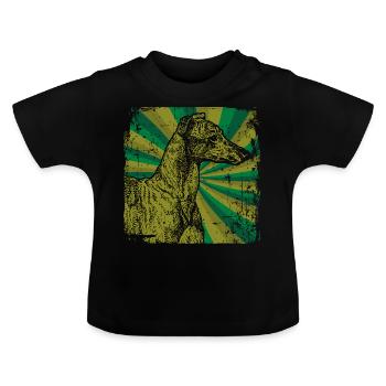 Le lévrier - T-shirt bio col rond Bébé - noir - Devant