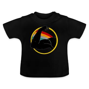Spieropbouw training - Baby biologisch T-shirt met ronde hals - zwart - Voor