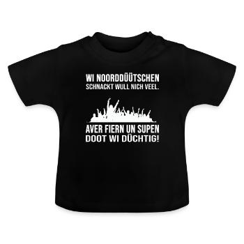 Gift of Low German Humor Rostoc North German - Baby Organic T-Shirt with Round Neck - black - Front