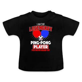 Ping Pong Table Tennis Ping-Pong Ping-Pong - Baby Organic T-Shirt with Round Neck - black - Front
