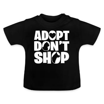 Adopter l’animal de compagnie - T-shirt bio col rond Bébé - noir - Devant