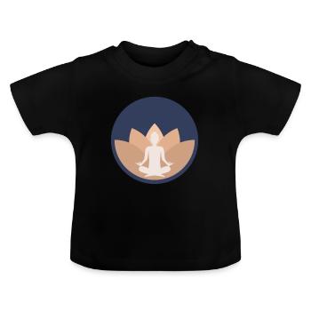 Yoga Yogilates Sports Meditation Lotus - Baby Organic T-Shirt with Round Neck - black - Front