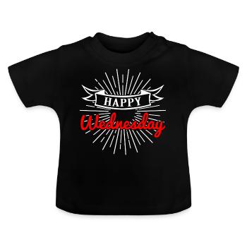 Joyeux mercredi Joyeux mercredi, jour de commémoration - T-shirt bio col rond Bébé - noir - Devant