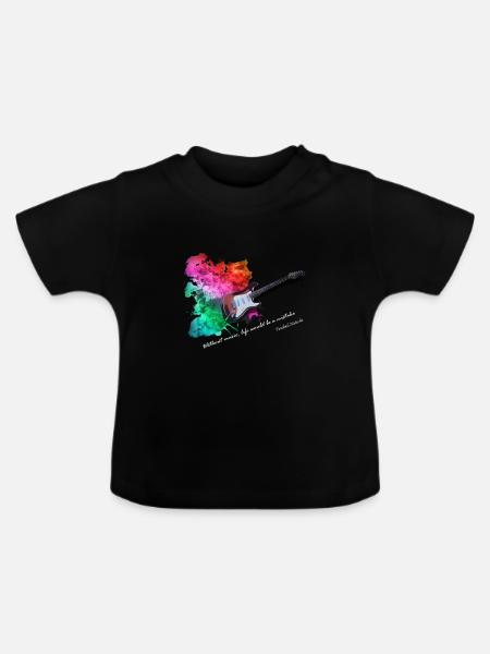 E-Gitarre. Musik und Farben. Gitarren-Shirt - Baby Bio-T-Shirt mit Rundhals - Schwarz