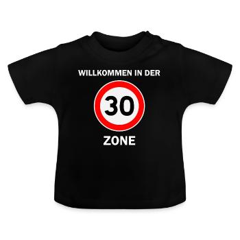 30. Geburtstag 30er Dreißigster 30 Zone Geschenk - Baby Bio-T-Shirt mit Rundhals - Schwarz - Vorne