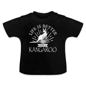 Kangaroo - Baby Bio-T-Shirt mit Rundhals - Schwarz - Vorne