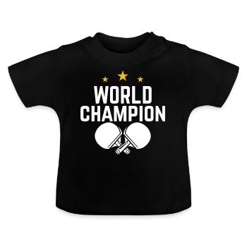 Tennis de table tennis de table - T-shirt bio col rond Bébé - noir - Devant
