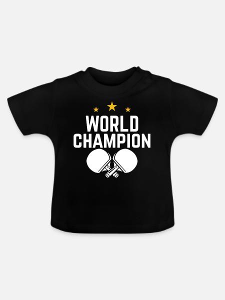 Tafeltennis tafeltennis - Baby biologisch T-shirt met ronde hals - zwart