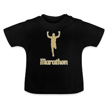 Marathon marathon coureurs - T-shirt bio col rond Bébé - noir - Devant
