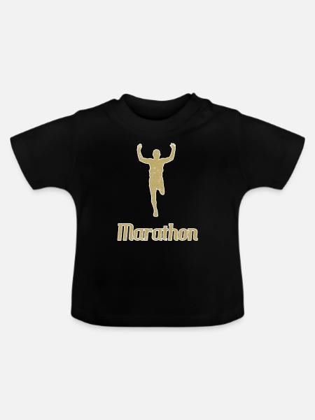 Marathon marathon coureurs - T-shirt bio col rond Bébé - noir